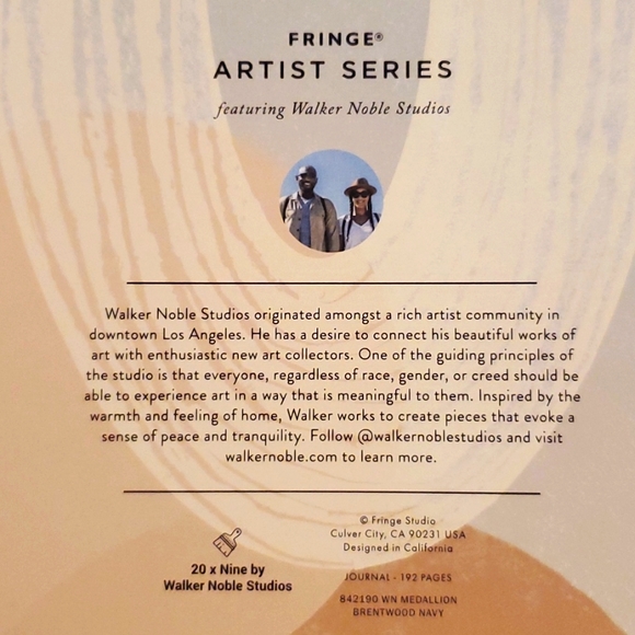 Fringe Studio Faux Leather Vegan Medallion Brentwood Navy Gold Stamp Notebook - Picture 7 of 9